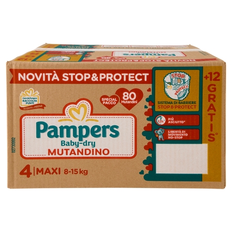Pampers Baby-dry Mutandino Maxi 80 + 12 pz